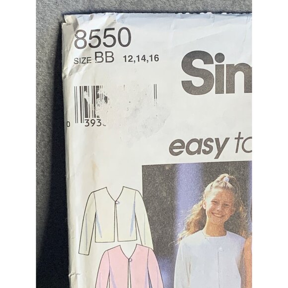 Simplicity Girls Jacket Top Skirt Pants Sewing Pattern Sz 12-16 8550 - Uncut - Picture 2 of 4